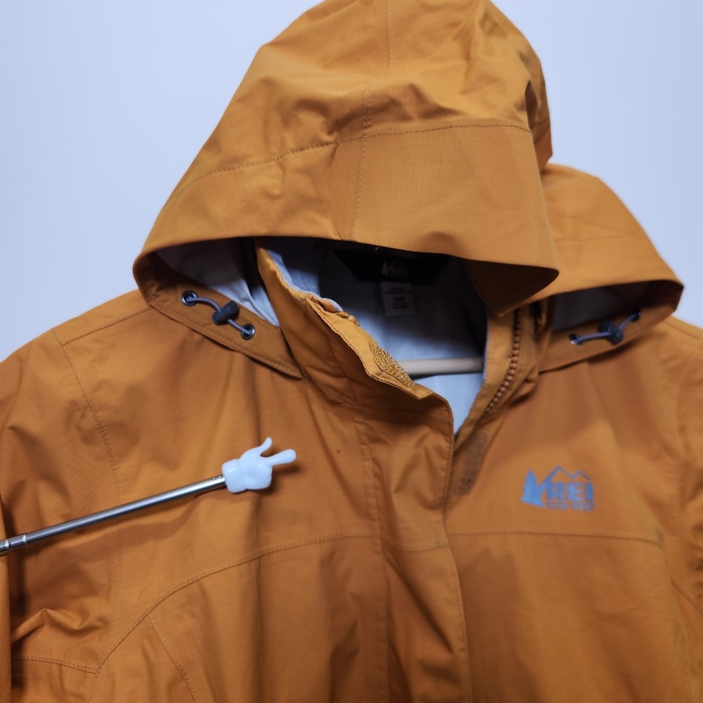 REI Co-op Rainier Jacket Womens Small Orange 2.5L Waterproof Outdoors Hiking - Picture 10 of 16